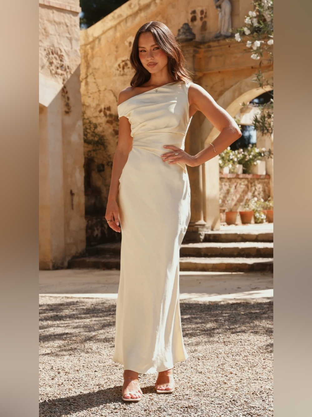 Never worn! Billy J Auria off the shoulder maxi dress - yellow